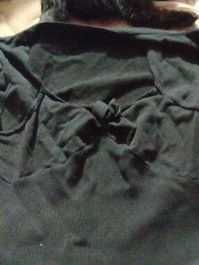 Black Bow-Accent Top